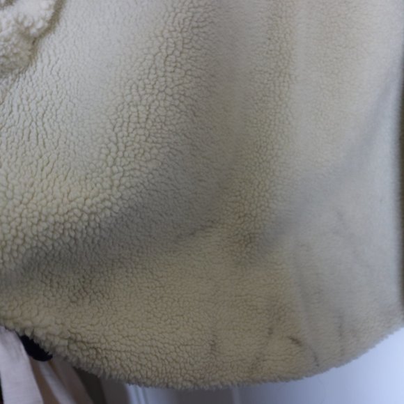 Mens Blocked Sherpa Cotton Faux Sherpa Lined Button Shirt Jacket Size Small - Picture 4 of 5